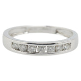 K18WG ホワイトゴールド ダイヤ0.20ct 一文字 リング 指輪 レディース 7号 【中古】